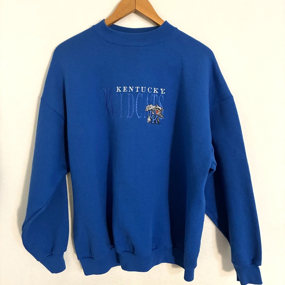 Vtg 90s Kentucky Wildcats TSI Sweatshirt Men's XL Blue Embroidered Crewneck